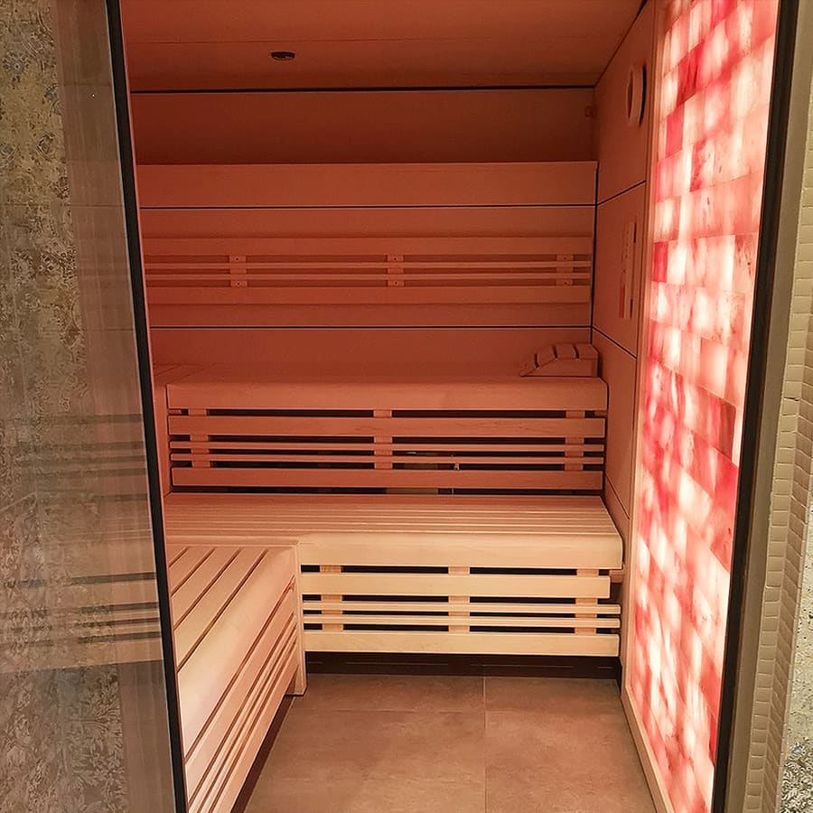 Sauna — espace balnéo privatif des Bains d'Hygie à Castelnau-le-Lez